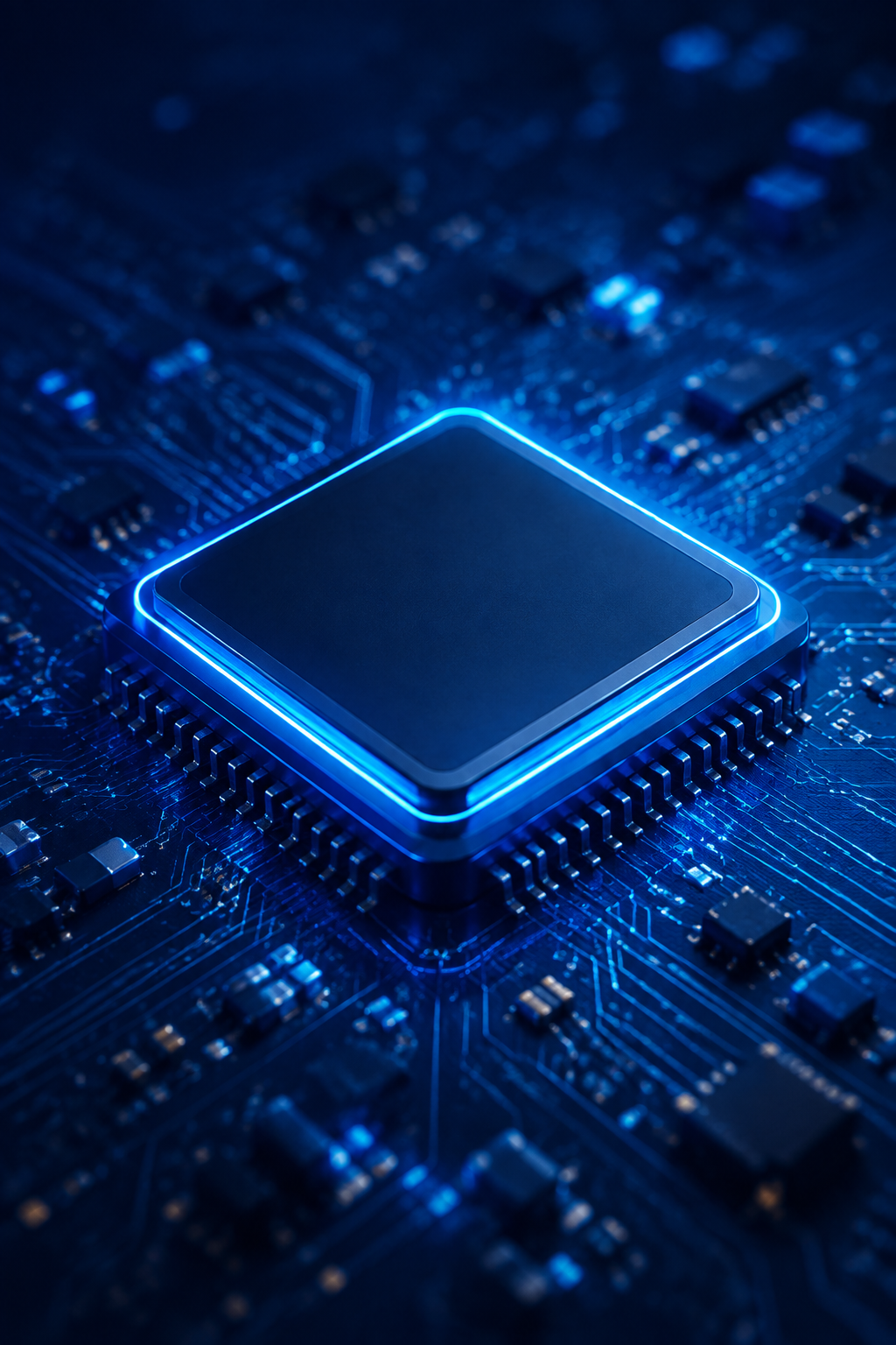 Glowing semiconductor microchip